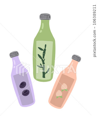 Asian drinks in bottles hand drawn vector set Asian drinks in bottles hand drawn vector set 106389211