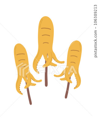 Asian octopus sticks hand drawn vector set 106389213