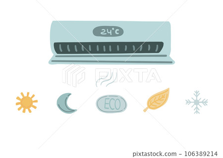 Air condition set flat design hand drawn 106389214