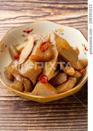 Sweet and spicy burdock konnyaku Sweet and spicy burdock konnyaku 106391015