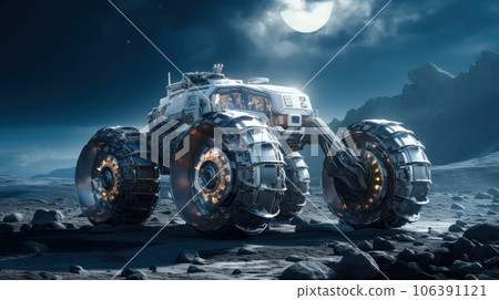 all-terrain vehicle - a robot with large wheels that will move on the surface of the planet. all-terrain vehicle - a robot with large wheels that will move on the surface of the planet. 106391121