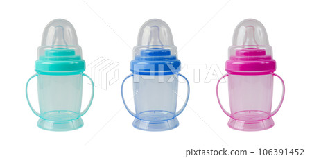 Baby Cup, Blue Baby Bottle with Pacifier, Little Children Equipment, Plastic Children's Sippy Drinking Cup Baby Cup, Blue Baby Bottle with Pacifier, Little Children Equipment, Plastic Children's Sippy Drinking Cup 106391452