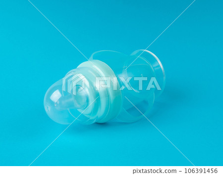 Baby Cup, Blue Baby Bottle with Pacifier, Little Children Equipment, Plastic Children's Sippy Drinking Cup 106391456