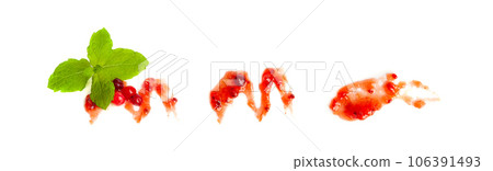 Cranberry Jam Smear, Red Marmalade Splash, Cranberries Jelly, Fruity Confiture Smudge 106391493