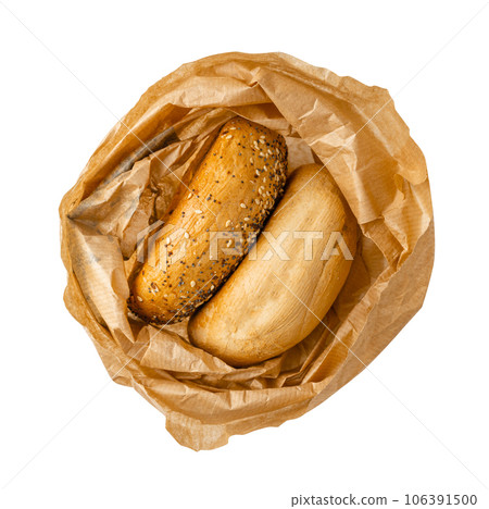 Bagel, Round Bread Bun, Wheat Bakery with Grains And Seeds for Breakfast, Plain Circle Bagel Bread 106391500