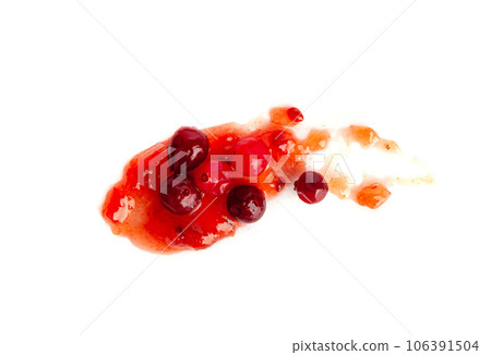 Cranberry Jam Smear, Red Marmalade Splash, Cranberries Jelly, Fruity Confiture Smudge 106391504
