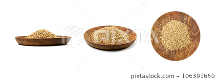 Raw Green Buckwheat Pile Isolated, Dry Buck Wheat Grains, Russian Kasha Heap, Uncooked Buckwheat Cut Out 106391650