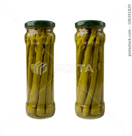 Pickled Asparagus, Bunch of Raw Marinated Garden, Green Spring Salted Vegetables 106391820