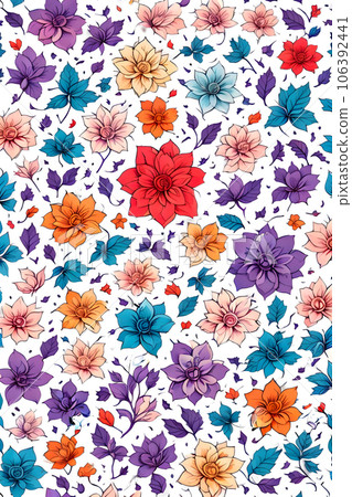 Colorful floral seamless pattern design,generative ai Colorful floral seamless pattern design,generative ai 106392441