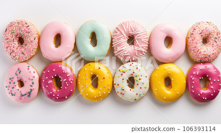 Sweet tasty colorful donuts 106393114