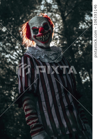 mad evil redhead clown in the woods 106393146