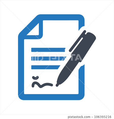 Business Contract Icon, vector and glyph Business Contract Icon, vector and glyph 106393216