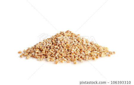Wheat Grains, Barley Pile, Dry Cereal Seeds, Wheat Grains Heap on White 106393310