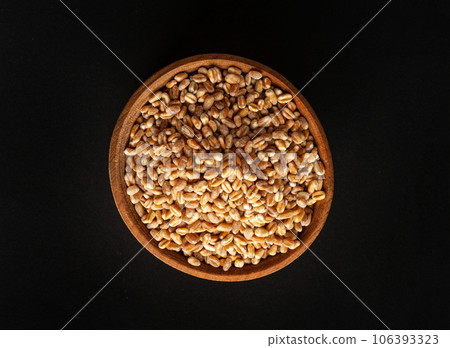 Wheat Grains, Barley Pile, Dry Cereal Seeds, Wheat Grains Heap on Black Wheat Grains, Barley Pile, Dry Cereal Seeds, Wheat Grains Heap on Black 106393323
