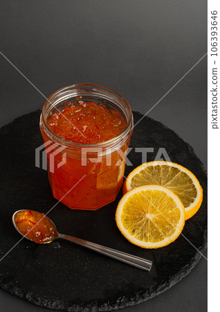 Orange Jam, Apricot Marmalade, Fruit Jelly Fruity Confiture, Yellow Red Syrup, Mango Sauce 106393646