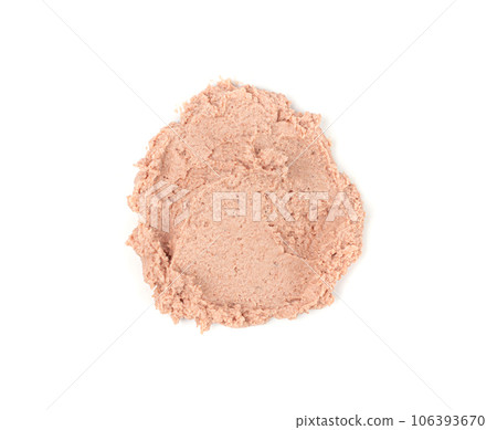 Meat Paste Isolated, Tuna Pate Smear, Chopped Liver Mousse, Fish Paste on White 106393670