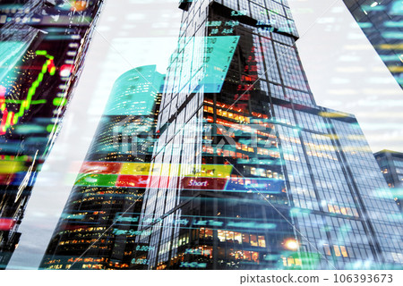 Skyscraper center of the financial activities of the share stock exchange Skyscraper center of the financial activities of the share stock exchange 106393673