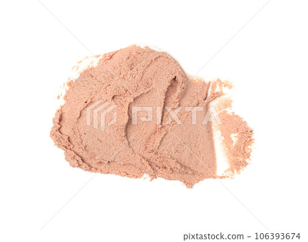 Meat Paste Isolated, Tuna Pate Smear, Chopped Liver Mousse, Fish Paste on White 106393674