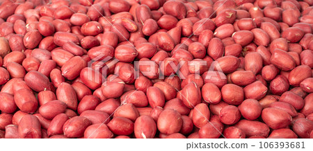 Peanuts Isolated, Roasted Arachis Nuts Pile, Heap of Pea Nut, Whole Groundnut with Shell, Macro Peanut 106393681