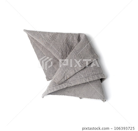 Grey Linen Napkin Cloth, Vintage Folded Tablecloth, Natural Eco Textile, Linen Napkin 106393725