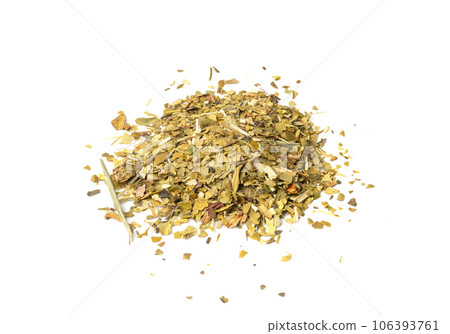 Matcha and Green Tea Leaves Mix Isolated, Dry Fresh Herbal Tea Pile, Healthy Drink Ingredient Matcha and Green Tea Leaves Mix Isolated, Dry Fresh Herbal Tea Pile, Healthy Drink Ingredient 106393761