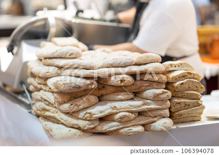A corner selling fresh bread at the fair 106394078
