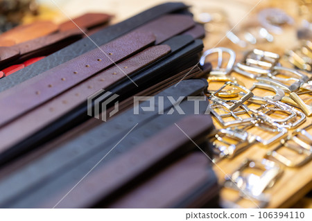 Belts and buckles separately from each other in the atelier Belts and buckles separately from each other in the atelier 106394110