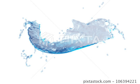 Image of a transparent water splash. 3d rendering 106394221