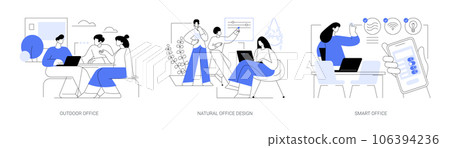 Modern workplace isolated cartoon vector illustrations se 106394236