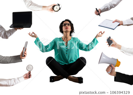 businesswoman does yoga exercise to relax himself from business life businesswoman does yoga exercise to relax himself from business life 106394329