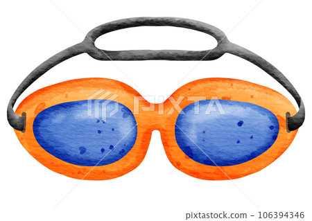 Isolated cute and colorful swimming goggle in watercolor style and transparent background Isolated cute and colorful swimming goggle in watercolor style and transparent background 106394346