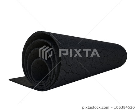 Isolated 3d rendering of a road rolled up 106394520