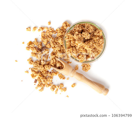 Granola, Muesli Breakfast, Crunchy Cereal Breakfast, Oatmeal Muesli with Seeds and Grains, Healthy Diet 106394799