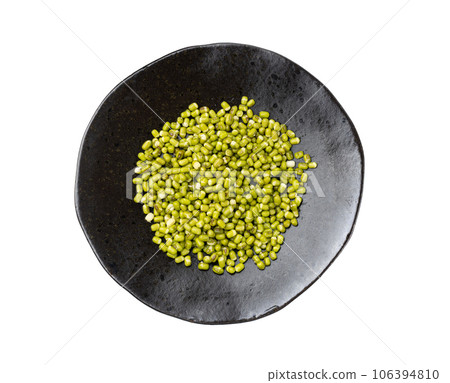Soaked Mung Beans, Wet Vigna Radiata Seeds Pile, Macro Photo of Green Gram in Water 106394810