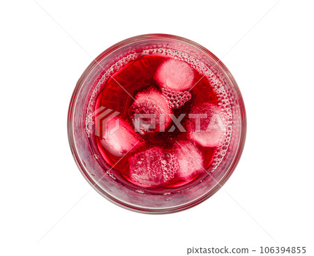 Hibiscus Tea, Dry Rose Drink, Cold Fruit Red Tea in Transparent Mug, Roselle Hibiscus Tea 106394855