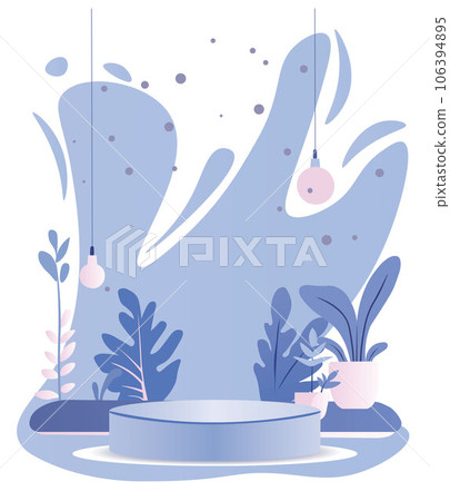Round podium for product presentation in 3d creative composition. Soft colors Round podium for product presentation in 3d creative composition. Soft colors 106394895