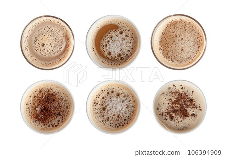 Hot Chocolate Cup, Cacao Mug, Cocoa Beverage, Christmas Drink Glass with Foam, Healthy Breakfast 106394909