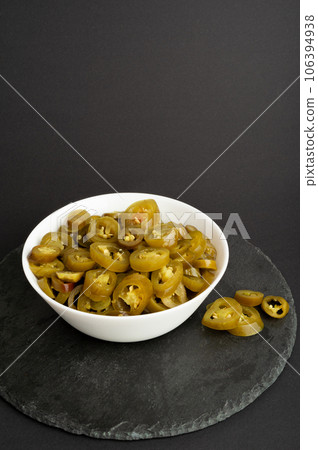 Pickled Jalapeno, Marinated Green Jalapenos, Hot Mexican Pepper Slices, Pickled Green Jalapeno 106394938