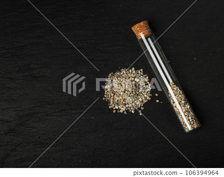 Soil Analysis in Vitro Crushed Quartz Pile Stock Photo