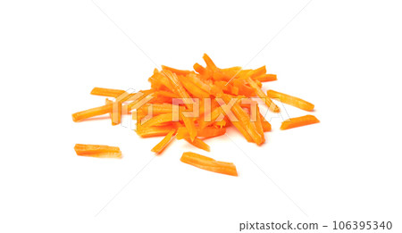 Fresh Diced Carrot, Raw Carrot Cubes Closeup, Chopped Orange Root Vegetable, Diced Carrots Pile 106395340