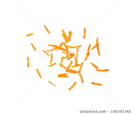 Fresh Diced Carrot, Raw Carrot Cubes Closeup, Chopped Orange Root Vegetable, Diced Carrots Pile 106395348
