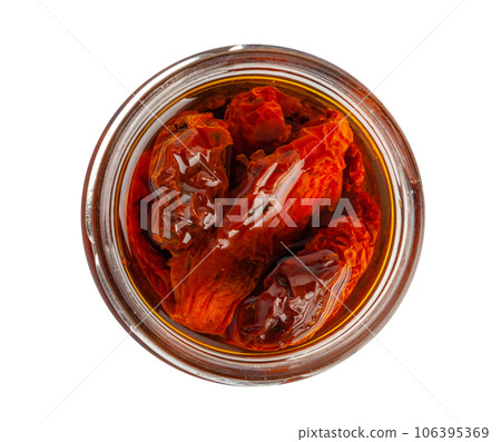 Dry Tomatoes, Sun Dried Pomodoro, Dehydrated Tomato In Olive Oil, Cured Sundried Vegetable Slices Dry Tomatoes, Sun Dried Pomodoro, Dehydrated Tomato In Olive Oil, Cured Sundried Vegetable Slices 106395369