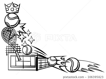 Background with tennis items. Sport club illustration. 106395823