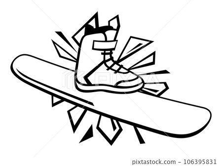 Emblem with snowboarding symbols. Winter sport label or emblem. Emblem with snowboarding symbols. Winter sport label or emblem. 106395831