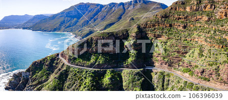 Aerial view of Chapman's Peak drive in Cape Town, Western Cape, South Africa Aerial view of Chapman's Peak drive in Cape Town, Western Cape, South Africa 106396039