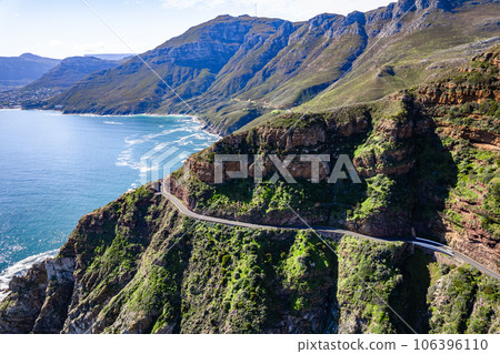 Aerial view of Chapman's Peak drive in Cape Town, Western Cape, South Africa Aerial view of Chapman's Peak drive in Cape Town, Western Cape, South Africa 106396110