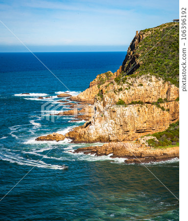 Aerial view of Knysna Heads in Knysna, Garden Route, South Africa 106396192