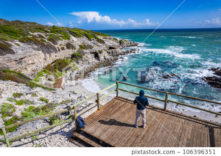 Aerial view of Walker Bay Nature Reserve in the south-western Cape, South Africa  106396351