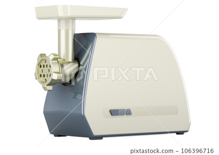Electric Meat Grinder, Meat Mincer. 3D rendering Electric Meat Grinder, Meat Mincer. 3D rendering 106396716