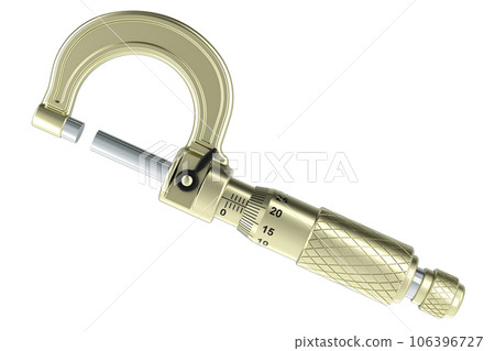 Micrometer, micrometer screw gauge. 3D rendering Micrometer, micrometer screw gauge. 3D rendering 106396727